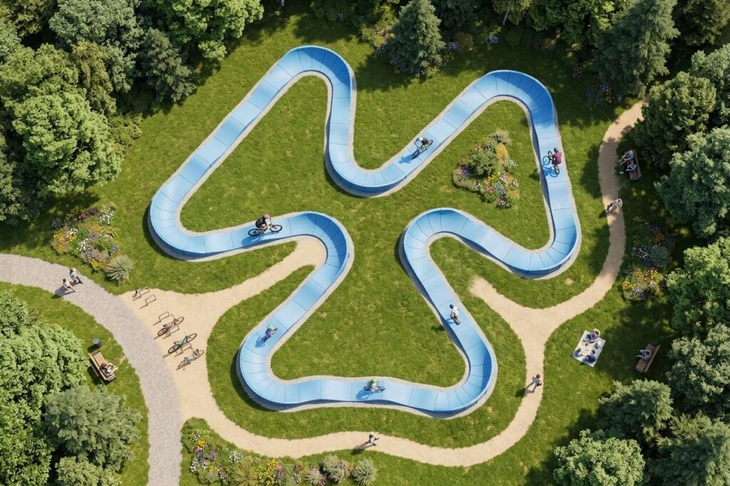 Modular pumptrack vs. asphalt pump track
